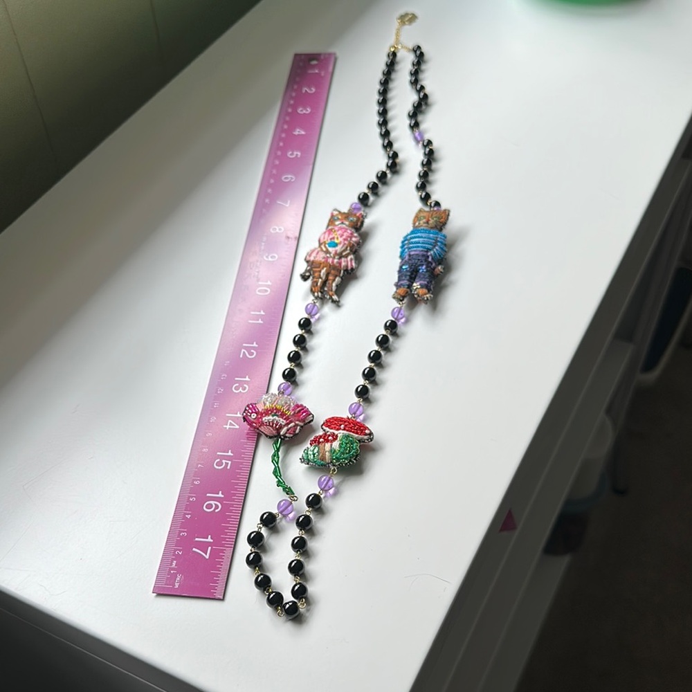 NWOT NATHALIE LETE Statement Necklace JAPAN IMPORT!! 🍄🐱